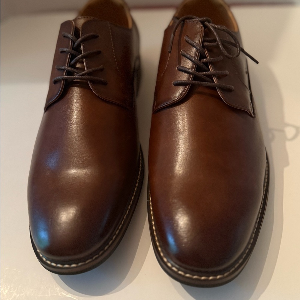 Mix No. 6 Brown Leather Oxford Men’s Shoes 12 WIDE NEW